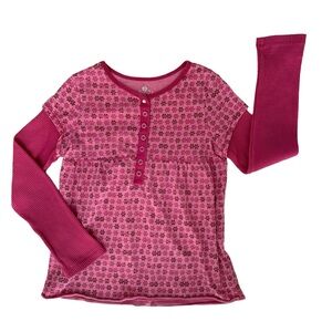 Children’s Place Thermal Shirt Accents Long Sleeves Floral Pink Girls M 7/8